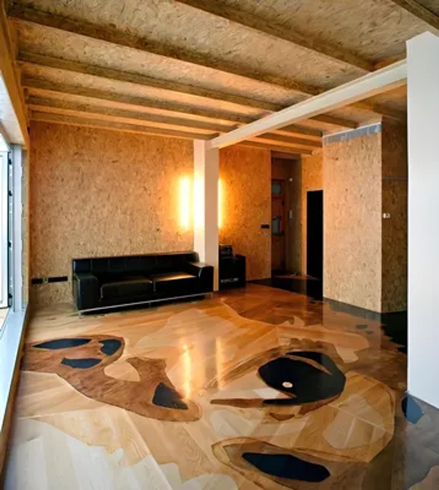 Placa OSB 12 mm impermeável, de pinus, de álamo, com superfície acabada