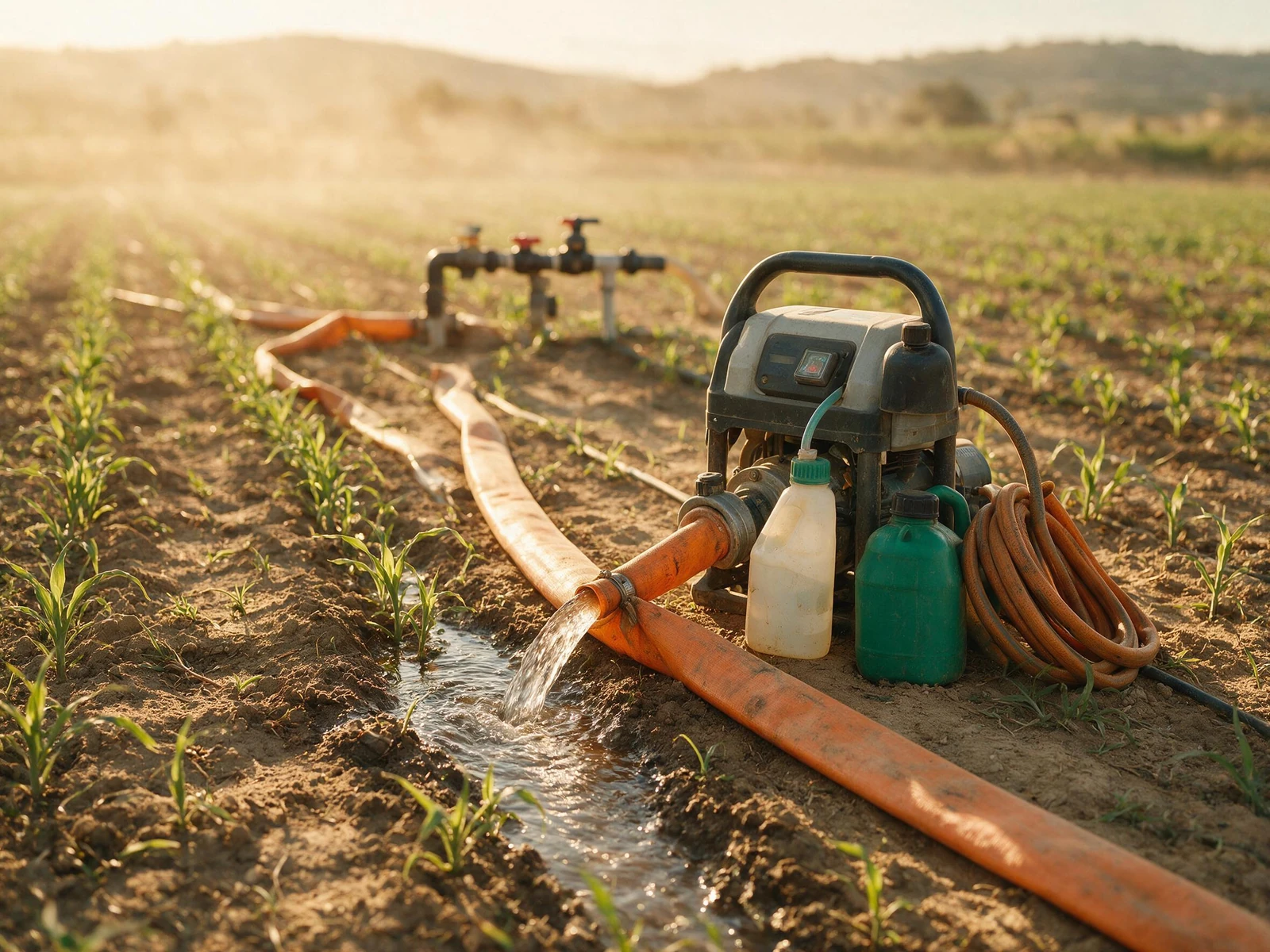 Cena de irrigação agrícola