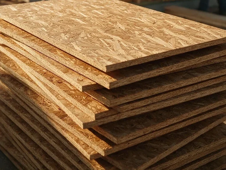 Cena de construção com painéis OSB