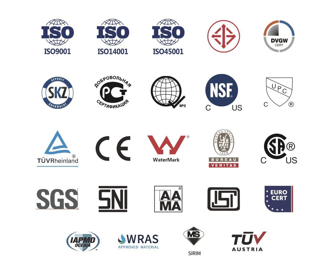 Montagem de referencia de logotipos de sistemas internacionais de certificacao